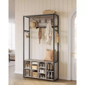 VASAGLE Hall Tree with Bench and Shoe Storage, Coat Rack with Shoe Bench, Entryway Furniture, Open Compartments