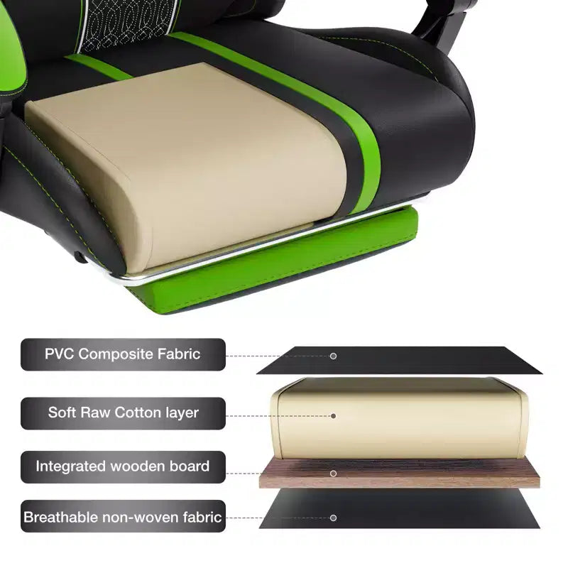 Fauteuil Gamer Massant XL Ergonomique de Bureau pour PC avec Haut-Parleur Bluetooth & Lumières RVB