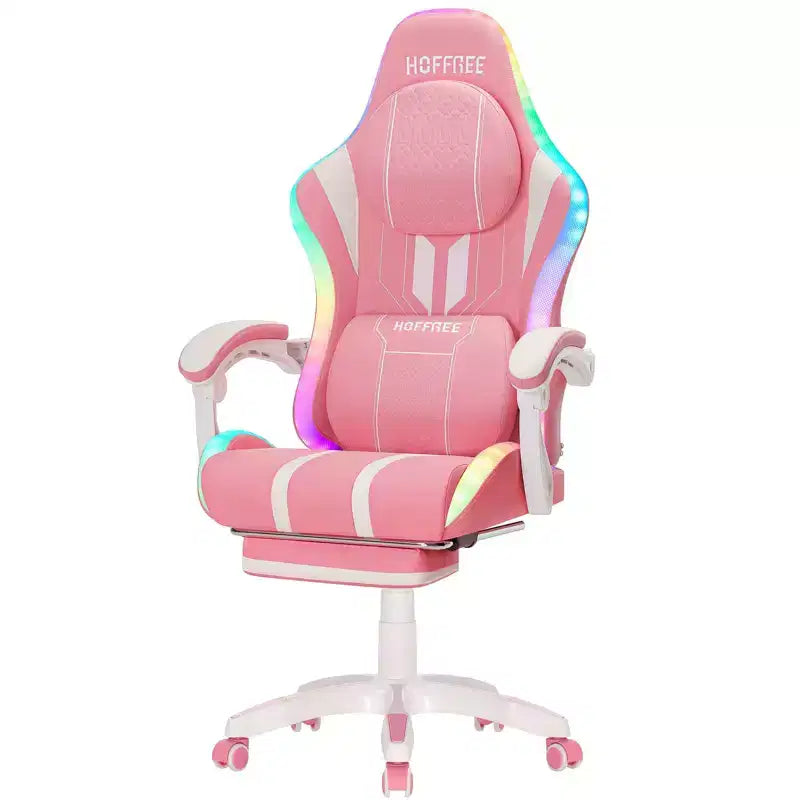 Fauteuil Gamer Massant XL Ergonomique de Bureau pour PC avec Haut-Parleur Bluetooth & Lumières RVB