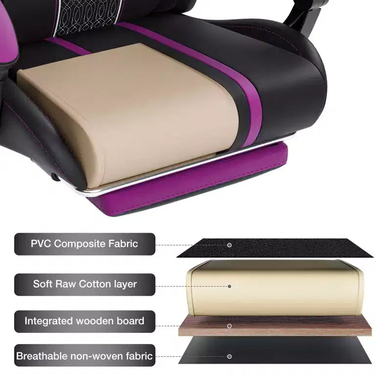 Fauteuil Gamer Massant XL Ergonomique de Bureau pour PC avec Haut-Parleur Bluetooth & Lumières RVB