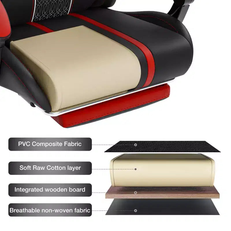 Fauteuil Gamer Massant XL Ergonomique de Bureau pour PC avec Haut-Parleur Bluetooth & Lumières RVB