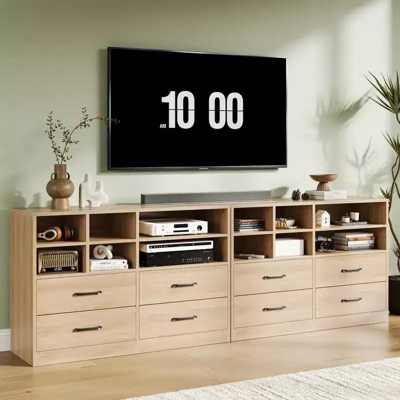 Commode à 4 tiroirs pour chambre à coucher, commode moderne, commode avec meuble TV et 6 compartiments de rangement pour salon, couloir