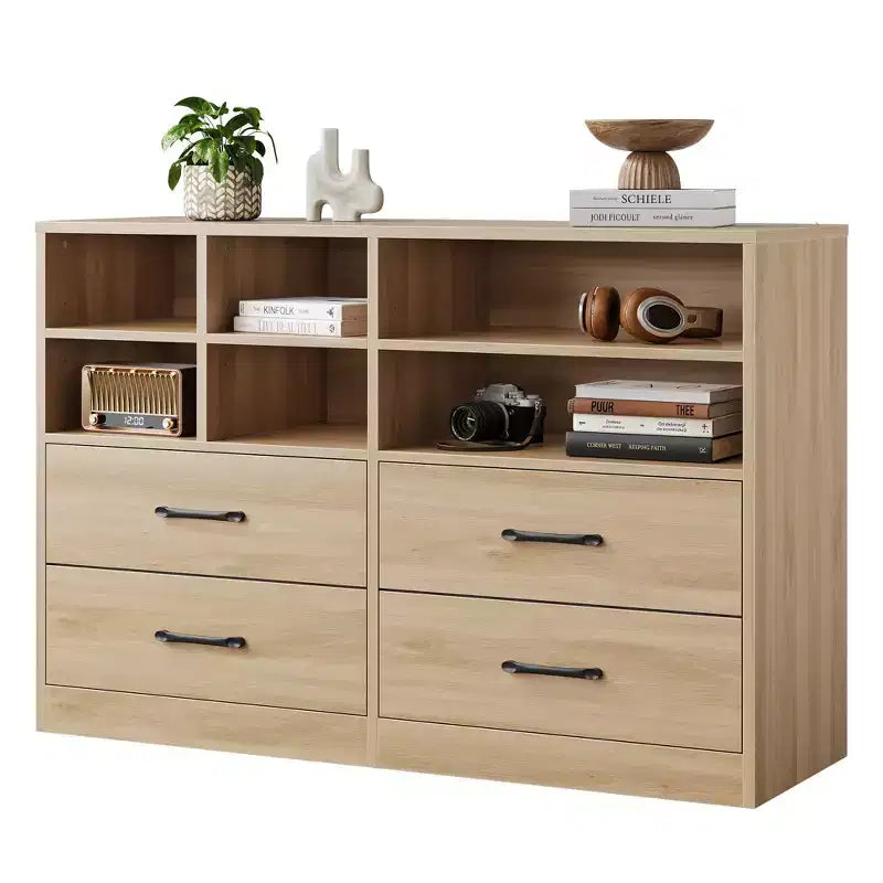 Commode à 4 tiroirs pour chambre à coucher, commode moderne, commode avec meuble TV et 6 compartiments de rangement pour salon, couloir