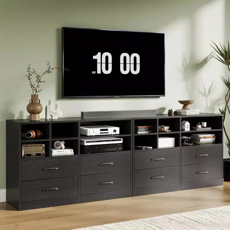 Commode à 4 tiroirs pour chambre à coucher, commode moderne, commode avec meuble TV et 6 compartiments de rangement pour salon, couloir