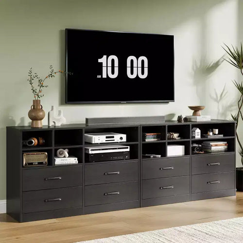 Commode à 4 tiroirs pour chambre à coucher, commode moderne, commode avec meuble TV et 6 compartiments de rangement pour salon, couloir