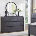 SinCiDo Modern 7 Drawers Dresser 47 Wide Chests of Drawers w/ Curved Profile Design Natural Texture for Bedroom,Living Room