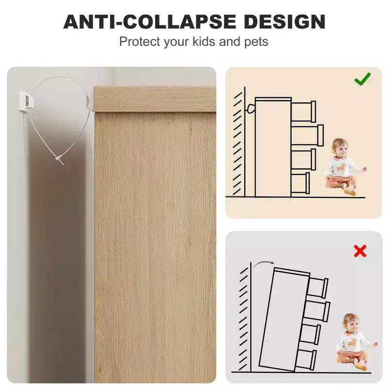 Commode à 4 tiroirs pour chambre à coucher, commode en bois naturel avec poignées encastrées, meuble de rangement en bois pour salon, chambre d'enfant, entrée