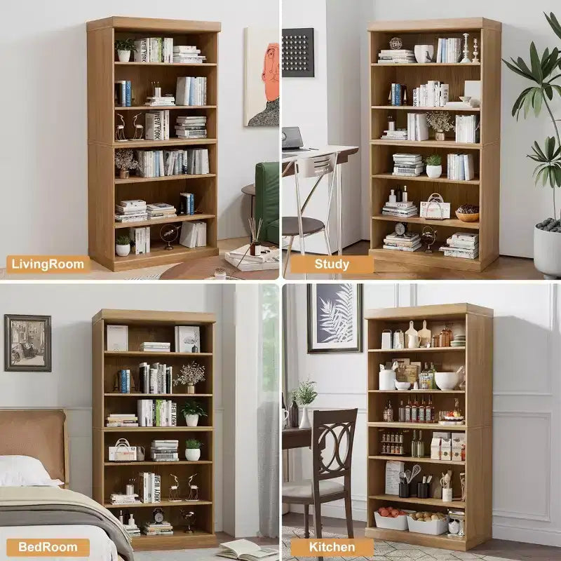 Armoire de rangement décorative en grain de bois noir sans porte de 31 po, pour chambre à coucher, salon