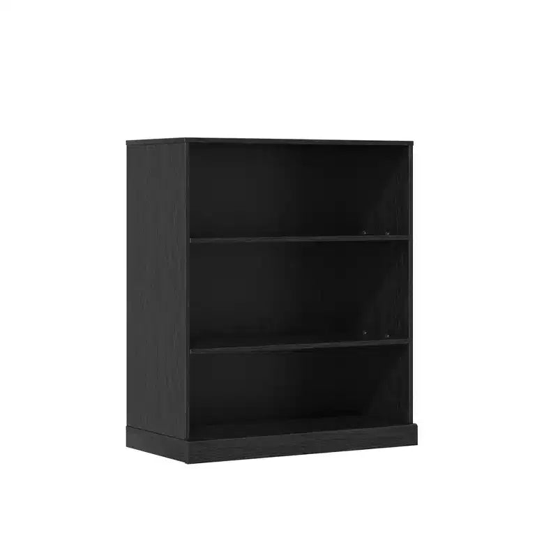Armoire de rangement décorative en grain de bois noir sans porte de 31 po, pour chambre à coucher, salon
