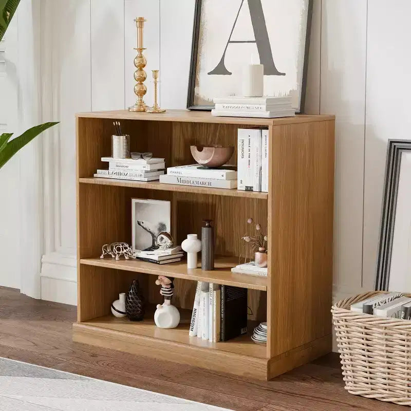 Armoire de rangement décorative en grain de bois noir sans porte de 31 po, pour chambre à coucher, salon