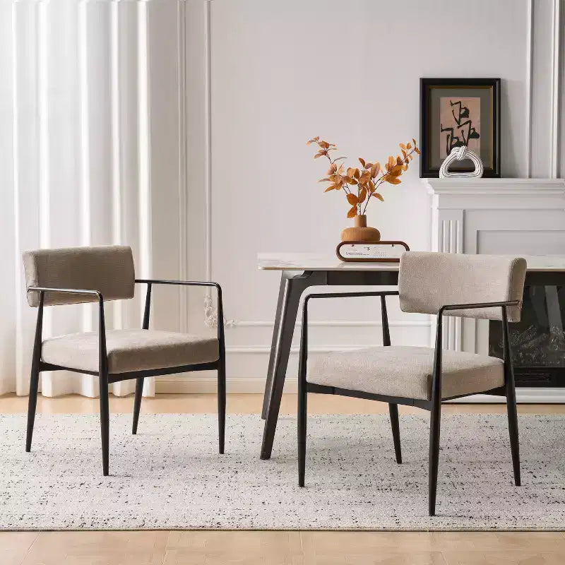 Chaises de salle à manger rembourrées style milieu du siècle (lot de 2)