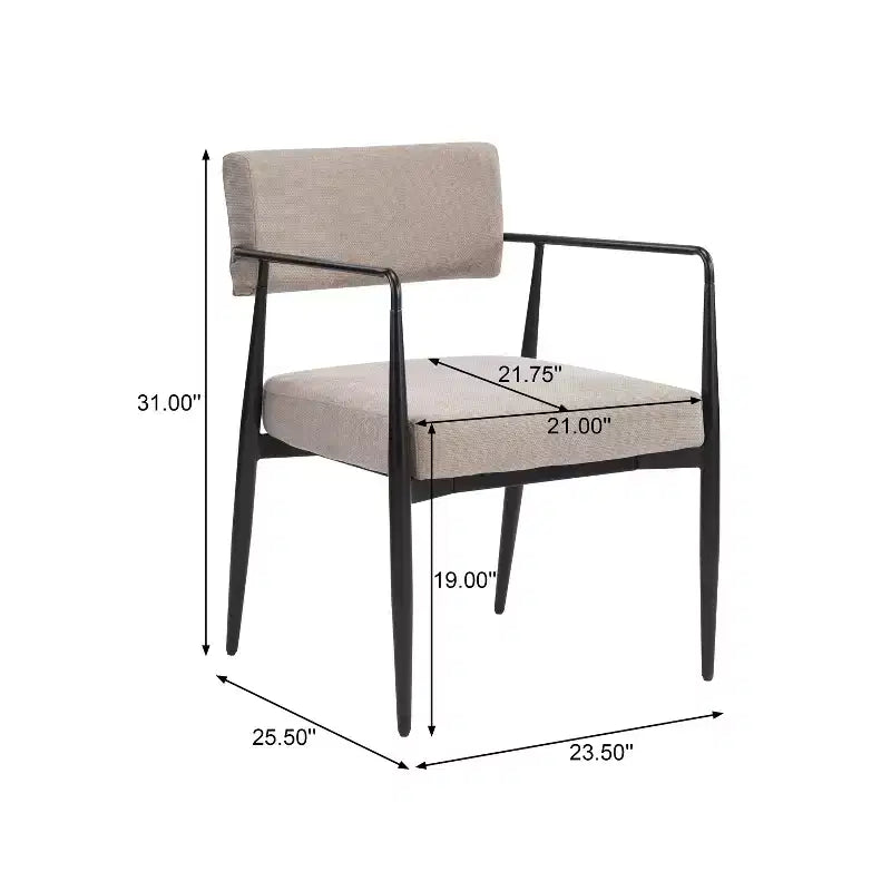 Chaises de salle à manger rembourrées style milieu du siècle (lot de 2)