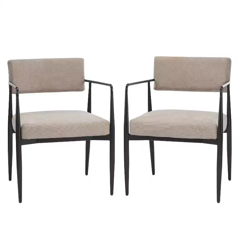 Chaises de salle à manger rembourrées style milieu du siècle (lot de 2)