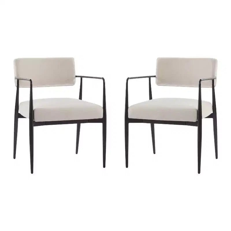 Chaises de salle à manger rembourrées style milieu du siècle (lot de 2)