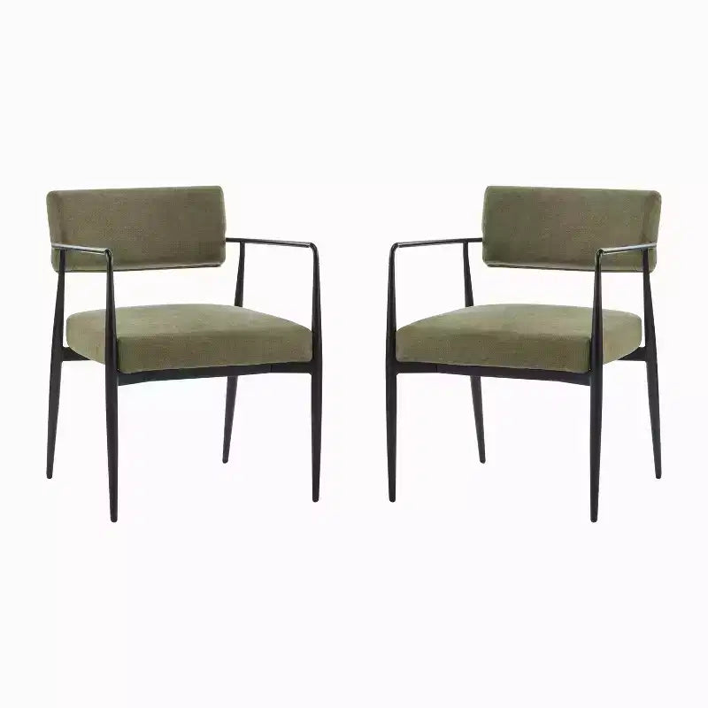 Chaises de salle à manger rembourrées style milieu du siècle (lot de 2)