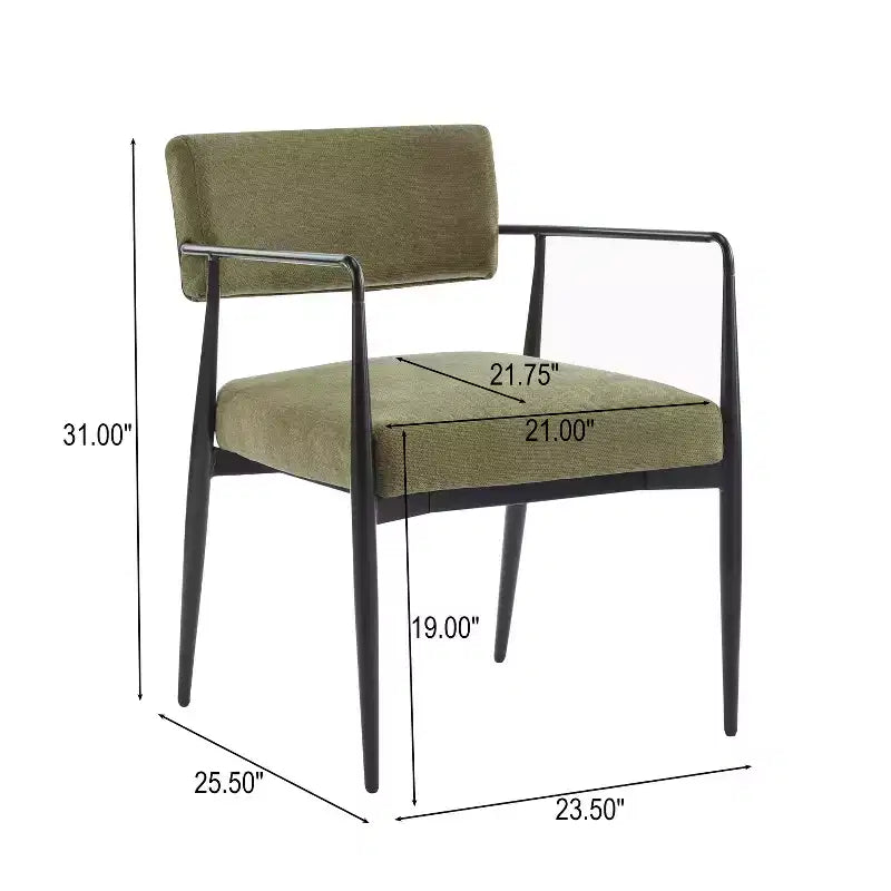 Chaises de salle à manger rembourrées style milieu du siècle (lot de 2)