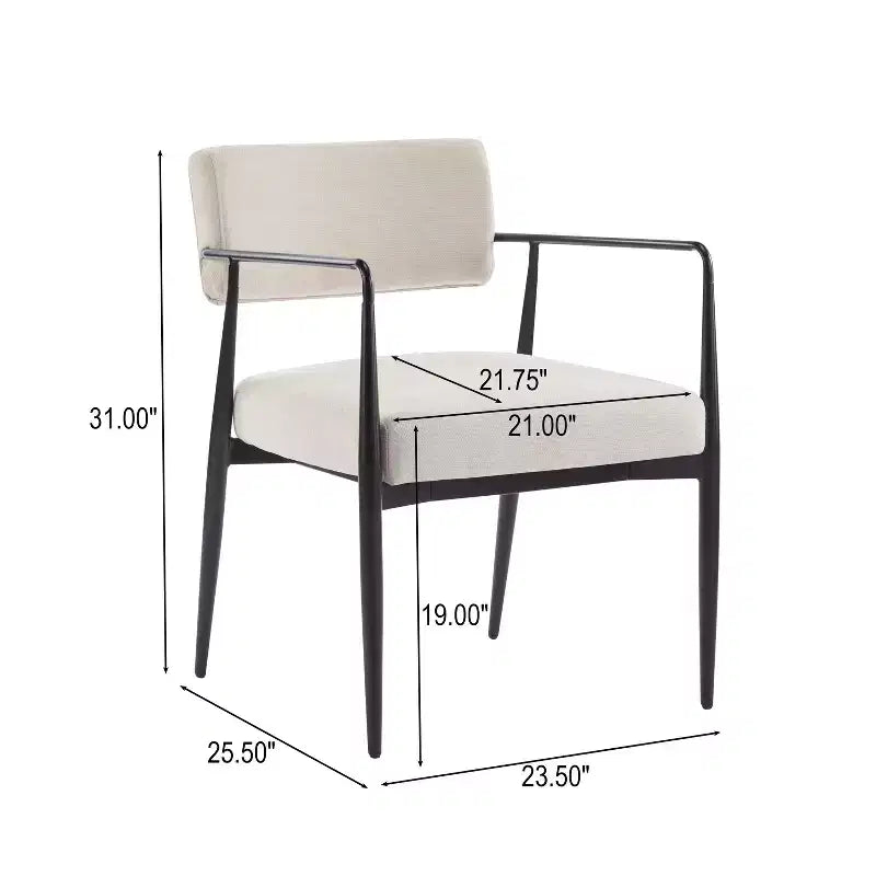 Chaises de salle à manger rembourrées style milieu du siècle (lot de 2)