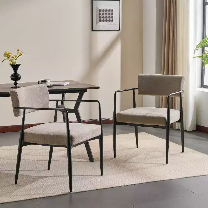 Chaises de salle à manger rembourrées style milieu du siècle (lot de 2)