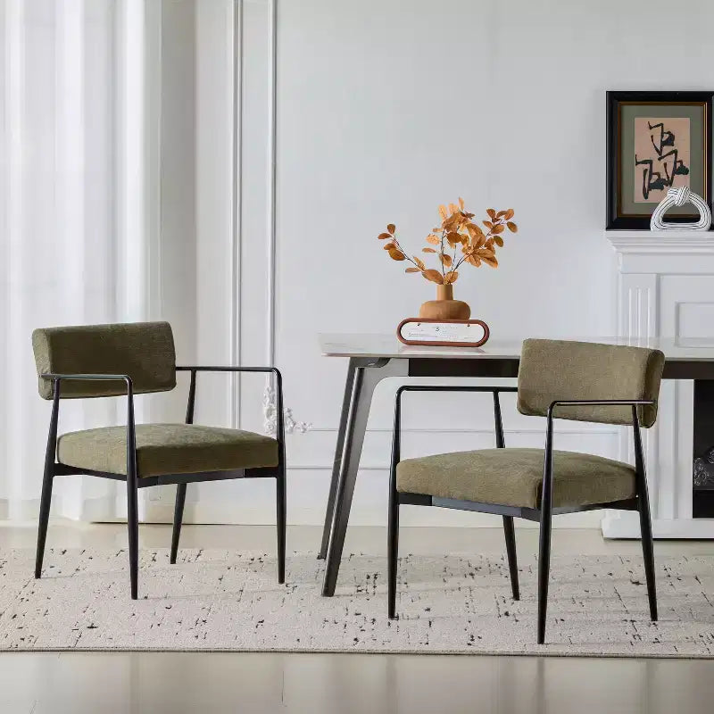 Chaises de salle à manger rembourrées style milieu du siècle (lot de 2)