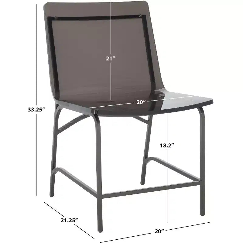 Chaise de salle à manger en acrylique (lot de 2) Gris fumée/Canon de fusil