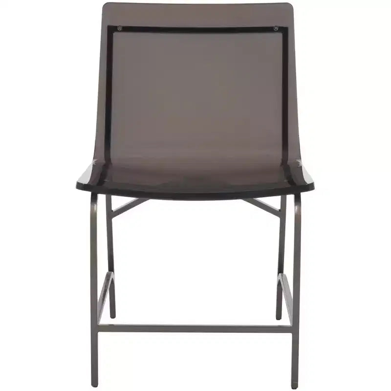 Chaise de salle à manger en acrylique (lot de 2) Gris fumée/Canon de fusil