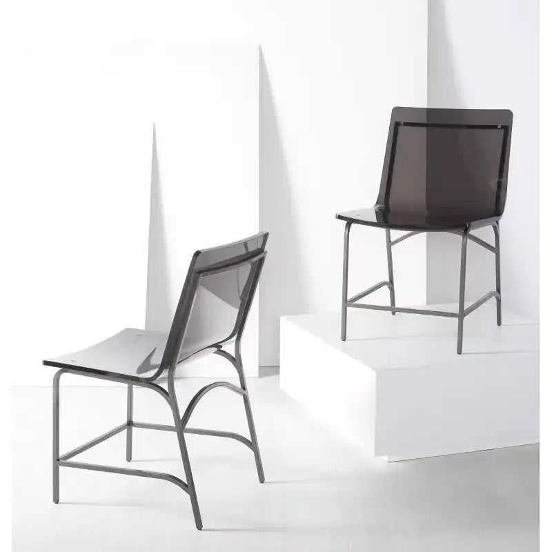 Chaise de salle à manger en acrylique (lot de 2) Gris fumée/Canon de fusil