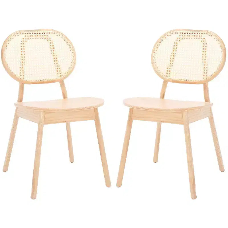 Kristianna Rattan Back Dining Chair (Set of 2) - SFV4127 - Natural - Safavieh Couture