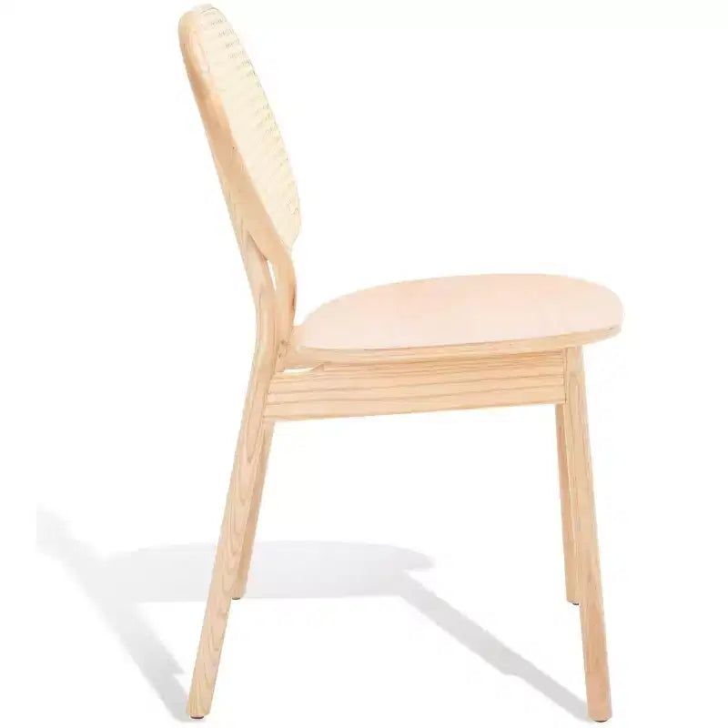 Chaise de salle à manger avec dossier en rotin (Lot de 2) - Naturel