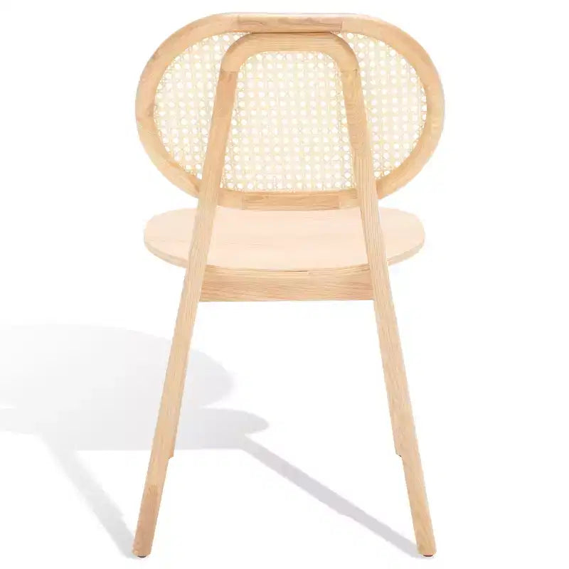 Chaise de salle à manger avec dossier en rotin (Lot de 2) - Naturel