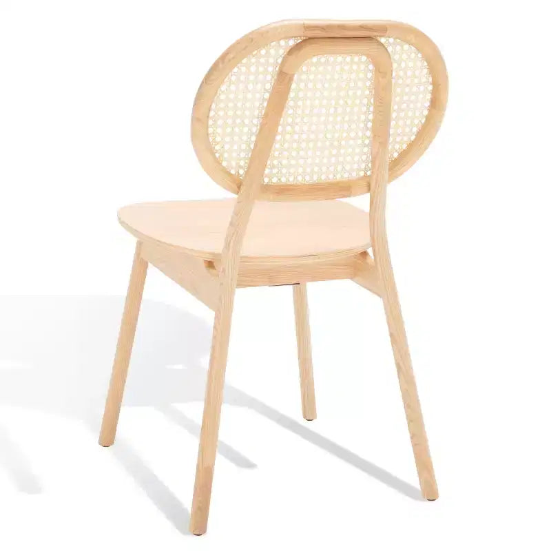 Chaise de salle à manger avec dossier en rotin (Lot de 2) - Naturel