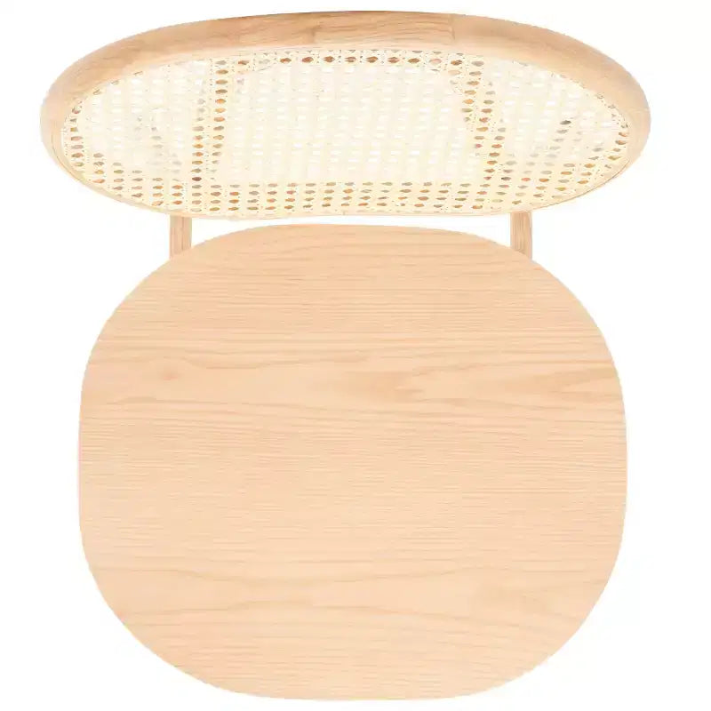 Chaise de salle à manger avec dossier en rotin (Lot de 2) - Naturel