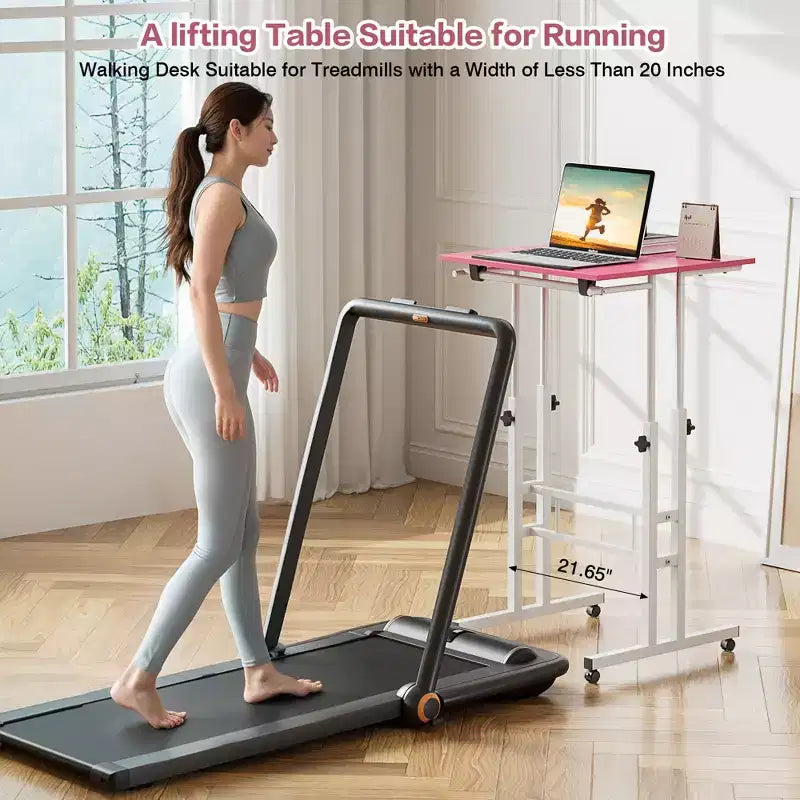 Bureau debout à hauteur réglable, postes de travail informatique avec plateau inclinable et roulettes verrouillables, bureau portable roulant pour ordinateur portable pour le bureau, marron