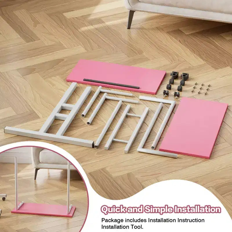 Bureau debout à hauteur réglable, postes de travail informatique avec plateau inclinable et roulettes verrouillables, bureau portable roulant pour ordinateur portable pour le bureau, marron