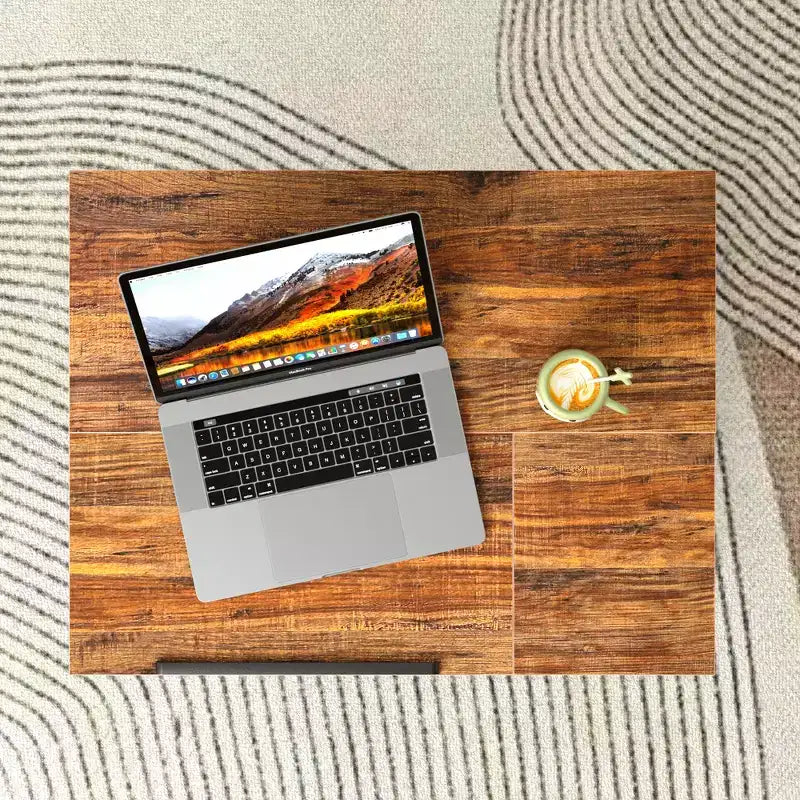 Bureau debout à hauteur réglable, postes de travail informatique avec plateau inclinable et roulettes verrouillables, bureau portable roulant pour ordinateur portable pour le bureau, marron