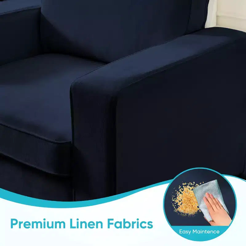 Fauteuil pivotant moderne 360 Accent, Fauteuil capitonné à accoudoirs carrés, Fauteuil inclinable simple en chenille confortable