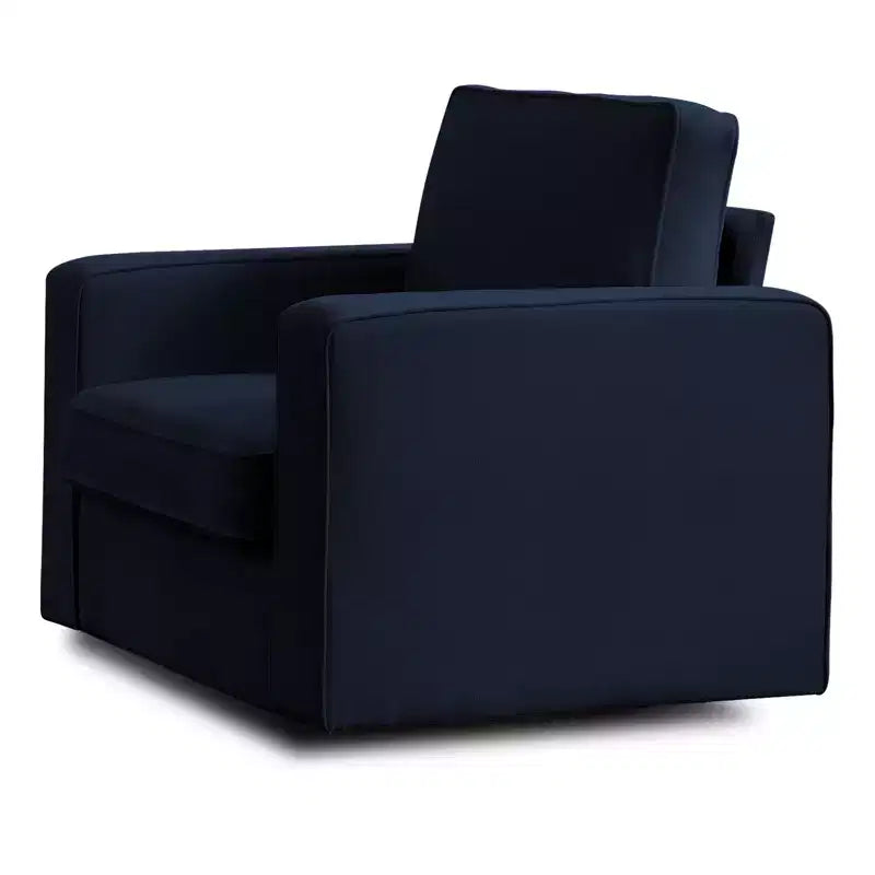 Fauteuil pivotant moderne 360 Accent, Fauteuil capitonné à accoudoirs carrés, Fauteuil inclinable simple en chenille confortable