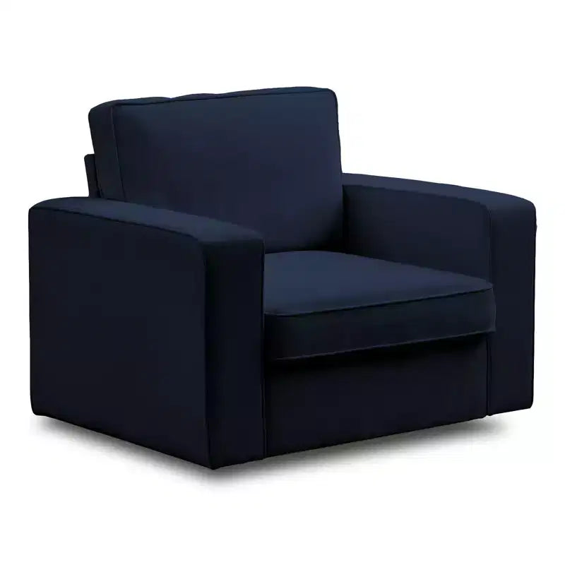 Fauteuil pivotant moderne 360 Accent, Fauteuil capitonné à accoudoirs carrés, Fauteuil inclinable simple en chenille confortable