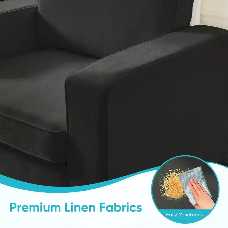 Fauteuil pivotant moderne 360 Accent, Fauteuil capitonné à accoudoirs carrés, Fauteuil inclinable simple en chenille confortable