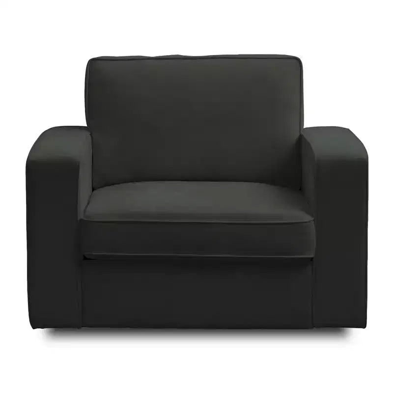 Fauteuil pivotant moderne 360 Accent, Fauteuil capitonné à accoudoirs carrés, Fauteuil inclinable simple en chenille confortable