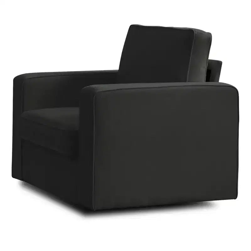 Fauteuil pivotant moderne 360 Accent, Fauteuil capitonné à accoudoirs carrés, Fauteuil inclinable simple en chenille confortable