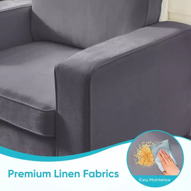 Fauteuil pivotant moderne 360 Accent, Fauteuil capitonné à accoudoirs carrés, Fauteuil inclinable simple en chenille confortable