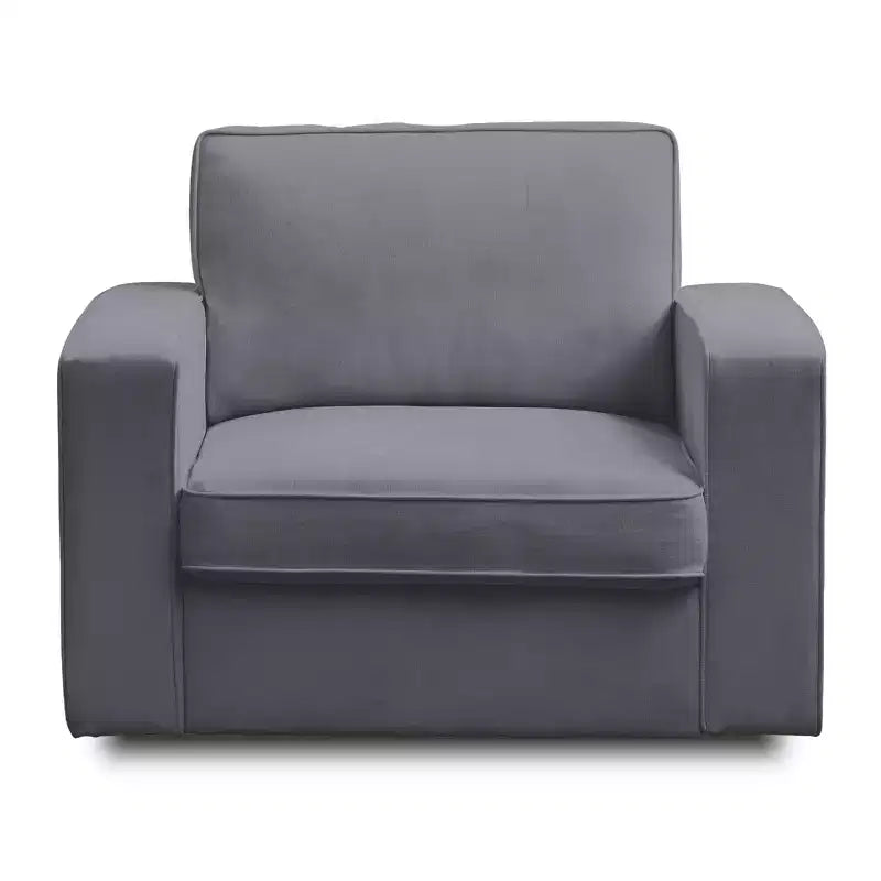 Fauteuil pivotant moderne 360 Accent, Fauteuil capitonné à accoudoirs carrés, Fauteuil inclinable simple en chenille confortable