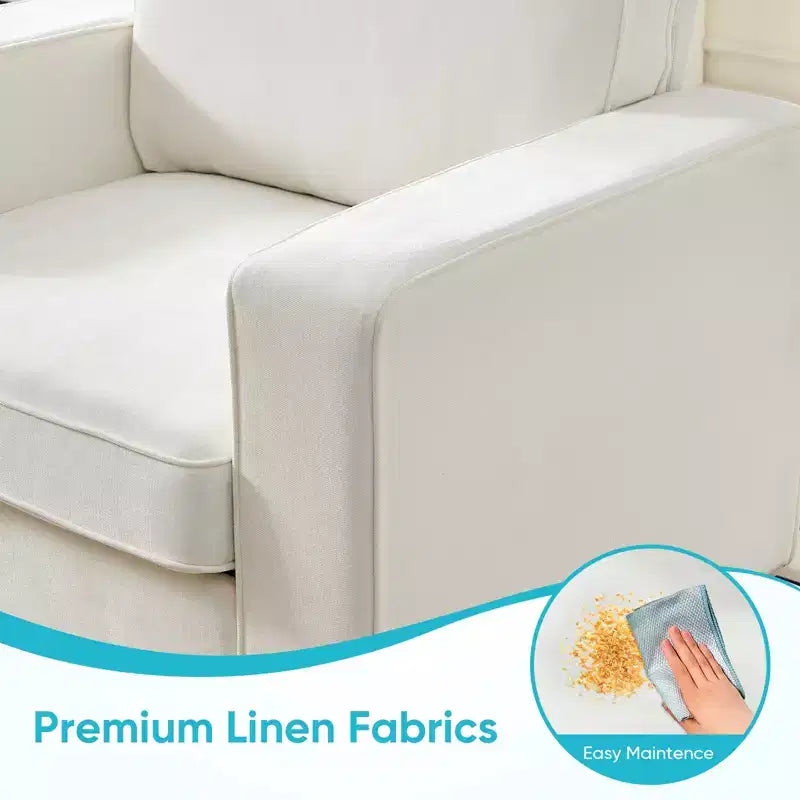 Fauteuil pivotant moderne 360 Accent, Fauteuil capitonné à accoudoirs carrés, Fauteuil inclinable simple en chenille confortable