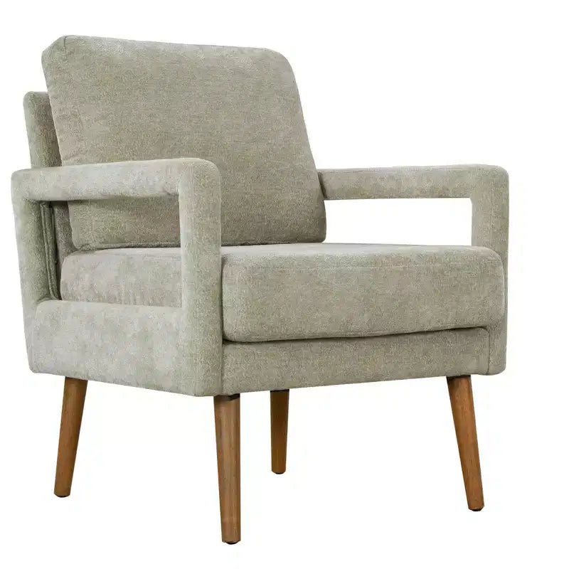 Fauteuils d'appoint modernes du milieu du siècle, lot de 2 avec pieds en bois, coussin moelleux pour salon et chambre