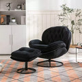 Okak Modern Accent Chairs for Bedroom with Ottoman, Accent Leisure Chair with Cushioned Seat