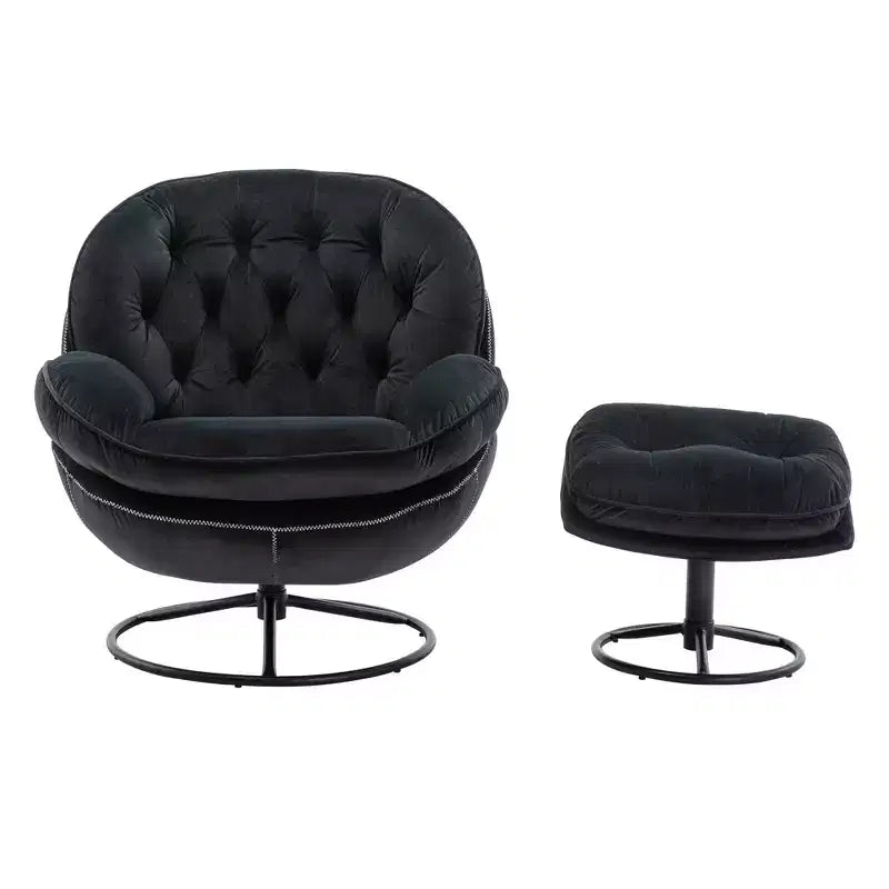 Fauteuils d'appoint modernes pour chambre à coucher avec ottoman, fauteuil de loisirs avec siège rembourré
