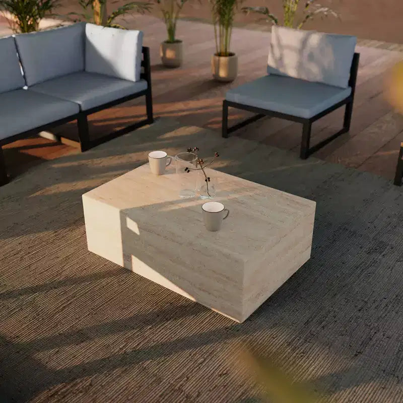 Table basse ronde - Table d'appoint décorative intérieure et extérieure pour salon, terrasse, balcon ou jardin, design moderne