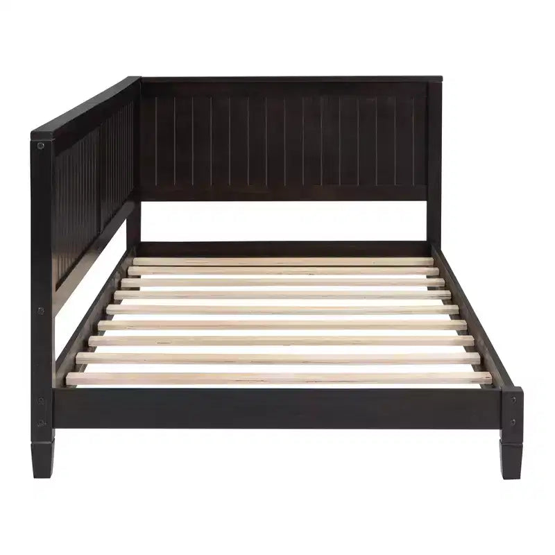 Lit de repos en bois double/grand format, cadre de lit futon en forme de L