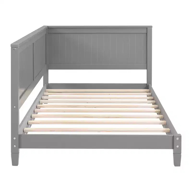 Lit de repos en bois double/grand format, cadre de lit futon en forme de L