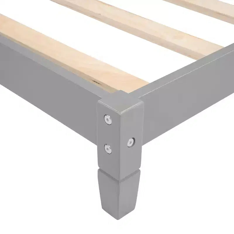 Lit de repos en bois double/grand format, cadre de lit futon en forme de L